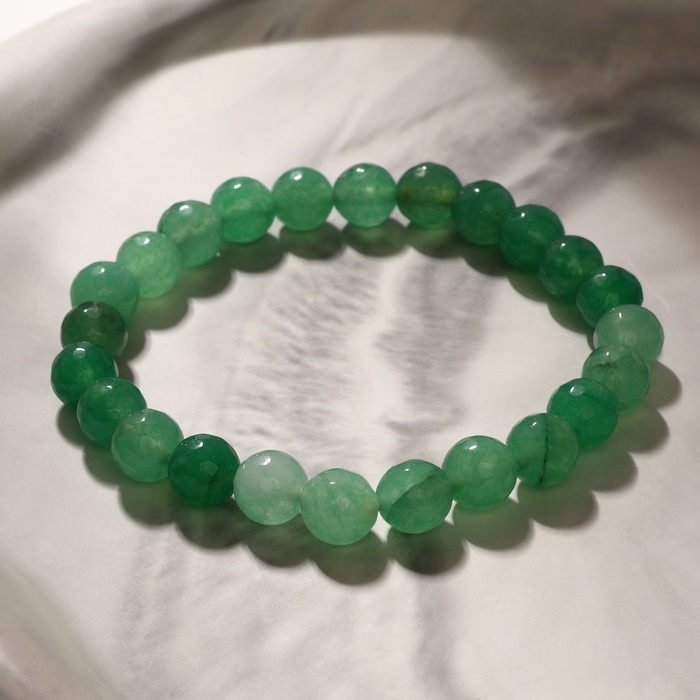 Браслет шар №8 гранёный &laquo;Нефрит&raquo;, 5см