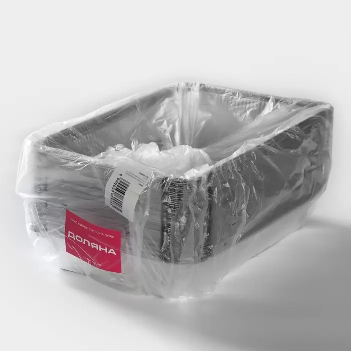 Форма для выпечки и запекания Доляна, 2.1 л, 31.5&times;21.5&times;6 см, фольга, серебристая