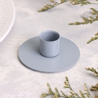 Подсвечник "Круг" металл на 1 свечу, 7х3 см, серый