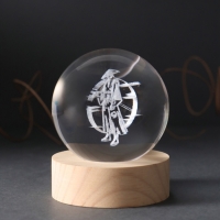 Сувенир стекло подсветка "Шар. Самурай" d=6 см подставка дерево, USB Сувенир стекло подсветка "Шар. Самурай" d=6 см подставка дерево, USB