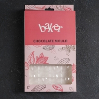 Форма для шоколада KONFINETTA &laquo;Плитка с колечками&raquo;, 27,5&times;17,5&times;2,5 см, 3 ячейки 15,3&times;7,5х0,8 см, цвет прозрачный