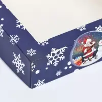 Коробка подарочная новогодняя складная с окном &laquo;Метель&raquo;, 15&times;15&times;4 см