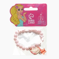 Браслет детский "Выбражулька" звезды на цепочке и единорог, жемчуг, цветной