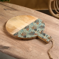 Доска разделочная круглая "Мудрый слон" дерево манго 36х28 см