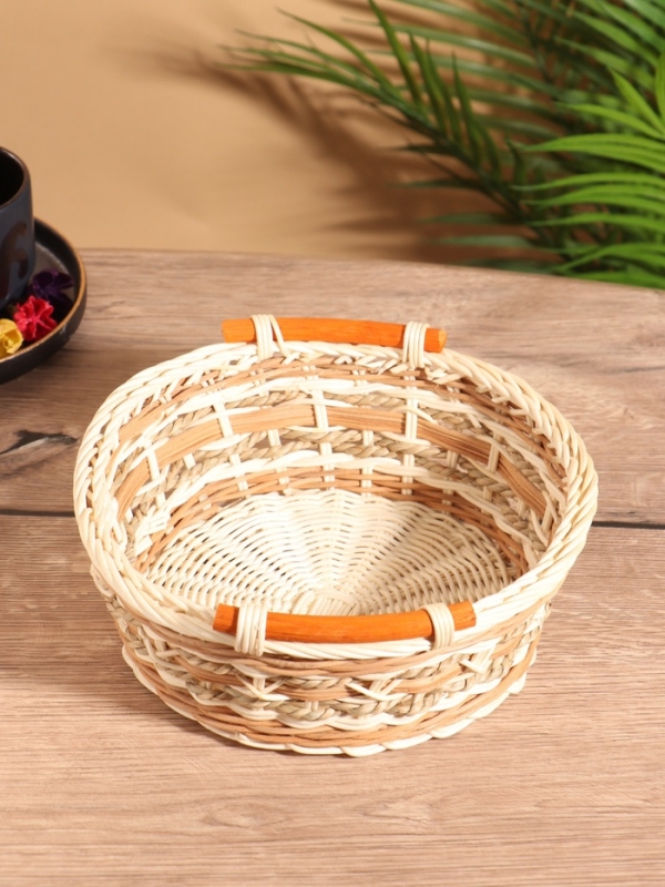 Корзина плетеная 22x22x9 см, ротанг