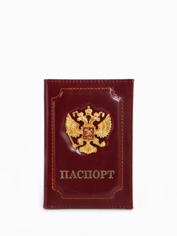Обложка для паспорта, цвет бордовый