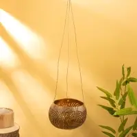 Подсвечник подвесной из кокоса, 13-17 см, коричневый