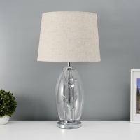 Настольная лампа с абажуром RISALUX &laquo;Морган&raquo;, Е27, 40 Вт, хром, 35&times;35&times;62.5 см