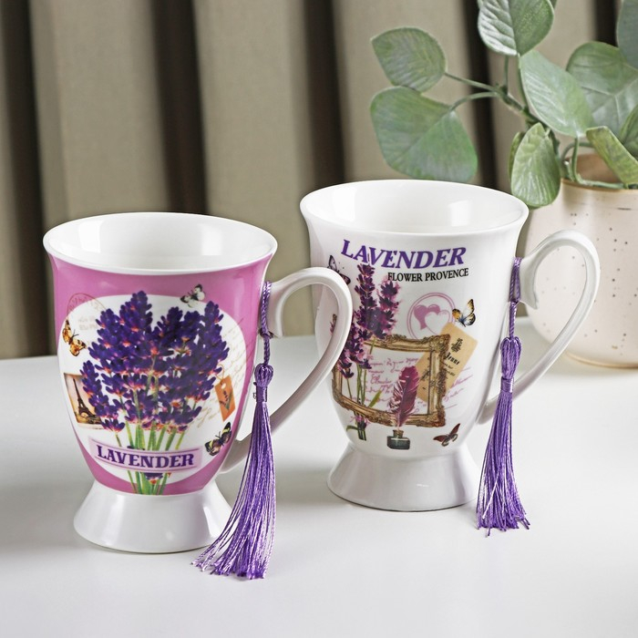 Кружка керамическая &laquo;Лаванда&raquo;, 320 мл, цвет МИКС
