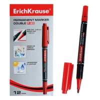 Маркер перманентный ErichKrause Double P-80, 0.45-1.65 мм, двусторонний, красный Маркер перманентный ErichKrause Double P-80, 0.45-1.65 мм, двусторонний, красный