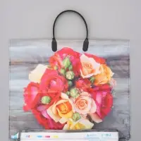 Пакет "Цветы ассорти", полиэтиленовый с пластиковой ручкой, 38 х 34 + 3 см, 90 мкм