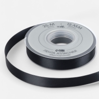 Лента атласная двухсторонняя №0030 15мм*25&plusmn;1м чёрный TR