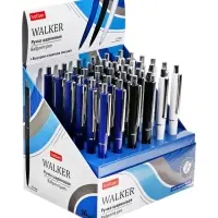 Ручка шариковая автоматическая, Hatber. Walker Classic, синяя 0.7 мм, 36 шт. в дисплее, МИКС