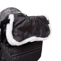 Санки - коляска &laquo;Наши детки 6&raquo;, чехол для ног, муфта, сумка, принт с ламой, серый