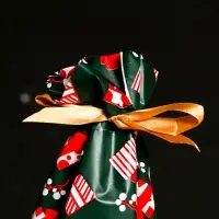 Пакет полиэтиленовый подарочный "Новогодние подарки", с завязками, 15*23см.