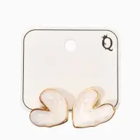 Серьги "Сердечки перламутровые", цвет белый в золоте