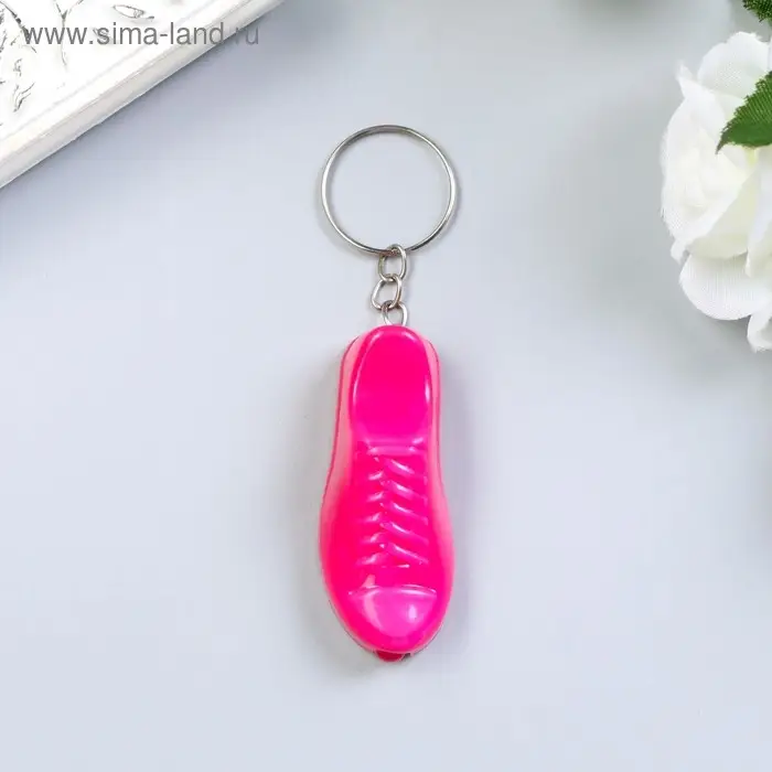 Фонарик свет на кольце "Ботинок" светится МИКС 4,7х1,7х0,8 см