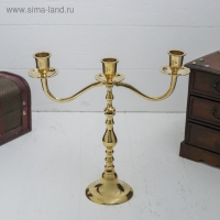 Подсвечник латунь на 3 свечи "Замок" 23 см