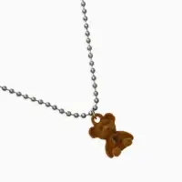 Кулон детский &laquo;Выбражулька. Мишка&raquo;, 40 см, коричневый в серебре