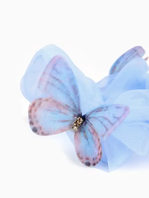 Резинка для волос &laquo;Бабочки&raquo; голубая, Холодное сердце