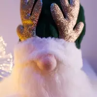 Фигура текстиль &laquo;Гном зеленая шапочка&raquo; 33 см, 1 LED, от батареек AG13&times;3, свечение тёплое белое