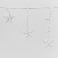 Гирлянда &laquo;Бахрома-арка&raquo; 2.5 &times; 1.2 м с насадками &laquo;Звёзды&raquo;, IP20, прозрачная нить, 136 LED, свечение белое, 8 режимов, 220 В