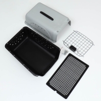 Переноска для животных пластиковая с металлической дверью 47 х 30 х 35 см, вес до 12 кг, серая  9347