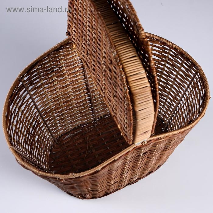 Корзина «Пикник», с двойной крышкой, усиленная, 37×25×28, ротанг Корзина «Пикник», с двойной крышкой, усиленная, 37×25×28, ротанг