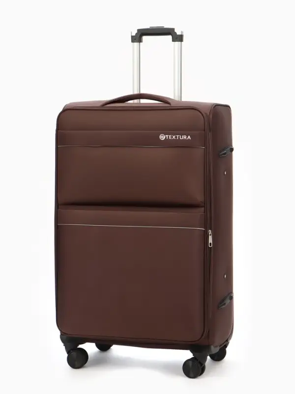 Чемодан 28",Текст,47*30*78,отд на молнии,2 нар/карм, увелич,код замок,4 колеса, коричневый   1094083