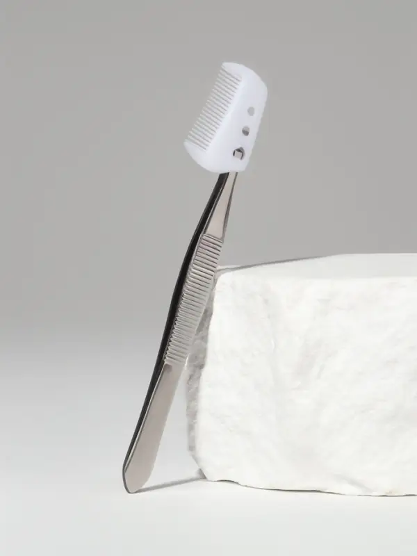 Пинцет прямой, узкий, с расчёской, 8.8 см, в чехле, МИКС