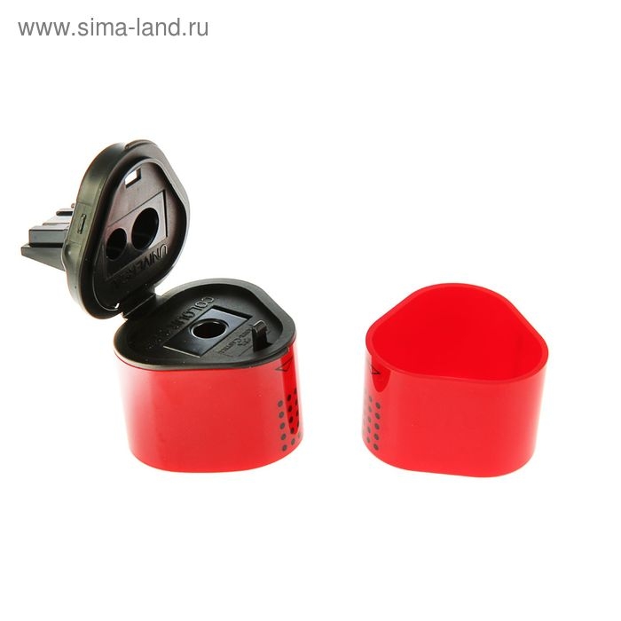 Точилка 3 отверстия с контейнером Faber-Castell TRIO Grip 2001 для стандартных и трёхгранных карандашей, цвет красный/синий Точилка 3 отверстия с контейнером Faber-Castell TRIO Grip 2001 для стандартных и трёхгранных карандашей, цвет красный/синий