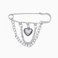 Булавка «Сердце» с цепочками, цвет перламутровый в серебре Булавка «Сердце» с цепочками, цвет перламутровый в серебре