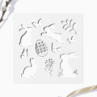 Трафарет для украшения пасхальной выпечки в наборе с топперами &laquo;Зайки&raquo; на пасху.