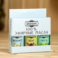 Набор эфирных масел эвкалипт, мята, кедр, "Добропаровъ", 3 шт по 17 мл Набор эфирных масел эвкалипт, мята, кедр, "Добропаровъ", 3 шт по 17 мл
