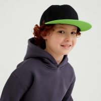Бейсболка с прямым козырьком для мальчика MINAKU, размер 54, цвет чёрный/зеленый