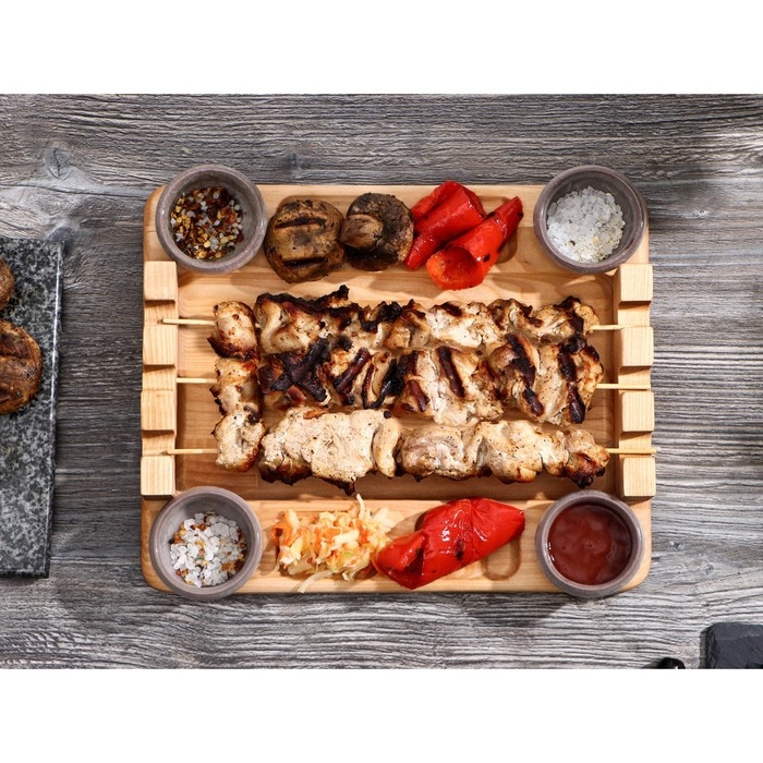 Доска для подачи шашлыка Adelica «3 шампура», 30×24×1,8 см, массив берёзы Доска для подачи шашлыка Adelica «3 шампура», 30×24×1,8 см, массив берёзы