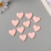 Бусины для творчества акрил "Сердечки гладкие" розовый 2,4х2х0,5 см