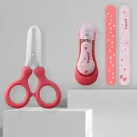 Детский маникюрный набор (ножницы, книпсер, пилочки), цвет красный