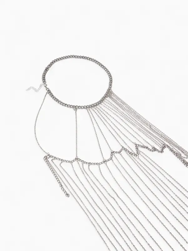 Бодичейн через плечо &laquo;Цепочка&raquo;, цвет серебро