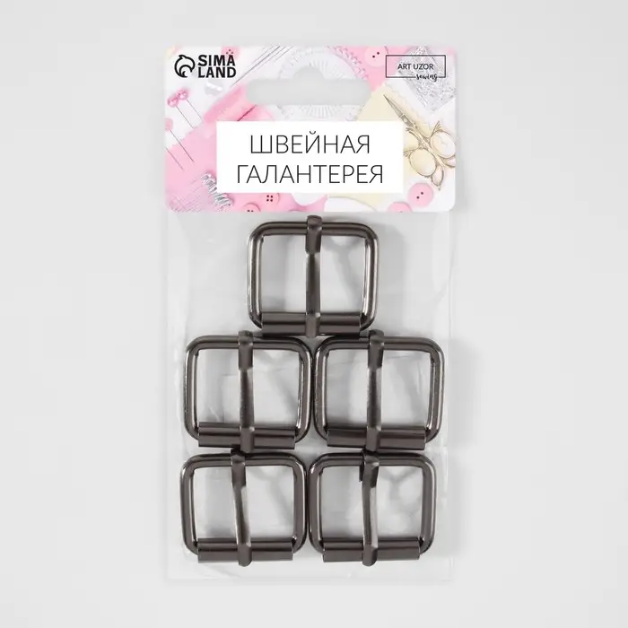 Пряжка проволочная, 3.2&times;2.8 см, 25 мм, 5 шт., цвет чёрный никель