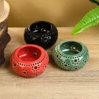 Подсвечник, 8.5&times;8.5&times;4 см, керамика, МИКС