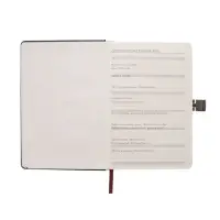 Ежедневник недатированный формат А5, с хлястиком, 80л, линия, пвх, Черный