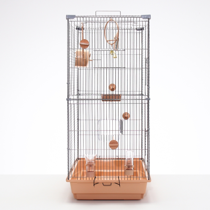 Клетка для птиц Клетка для птиц "Пижон" №104-Б, разборная, 2 секции, 58 х 40 х 88см, бежевая