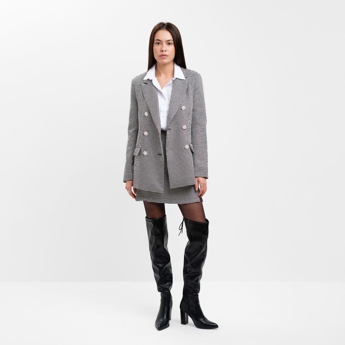 Юбка женская с разрезом MIST р. 44, чёрный/белый