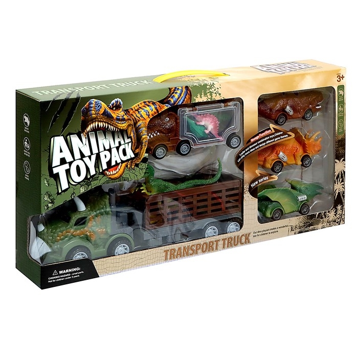 Игровой набор DINO, в комплекте 2 грузовика и динозавры Игровой набор DINO, в комплекте 2 грузовика и динозавры