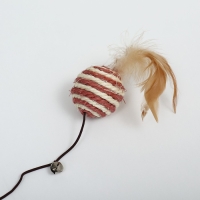 Дразнилка-удочка "Сизалевый шар", 40 см Дразнилка-удочка "Сизалевый шар", 40 см