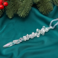 Ёлочная игрушка &laquo;Зимнее волшебство. Фигурная сосулька&raquo; пластик, 14х1 см, прозрачный