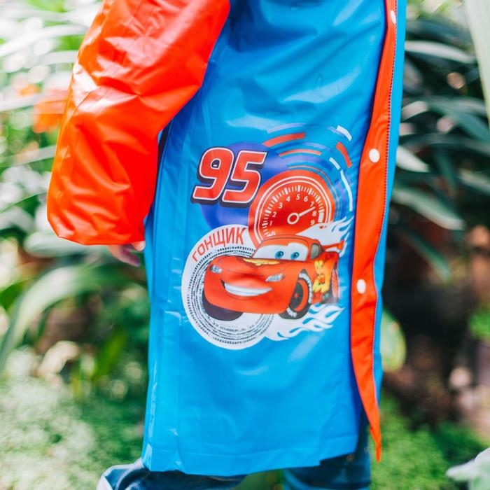 Дождевик детский, размер M, 100-110 см, Тачки