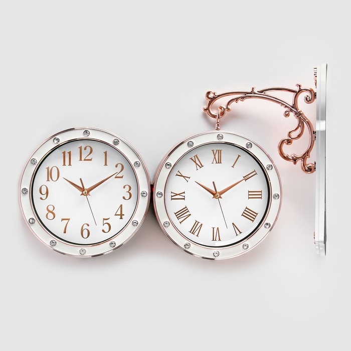 Часы настенные двусторонние, на подвесе, плавный ход, 36 х 32 см, d-25 см, циферблат 19 см Часы настенные двусторонние, на подвесе, плавный ход, 36 х 32 см, d-25 см, циферблат 19 см