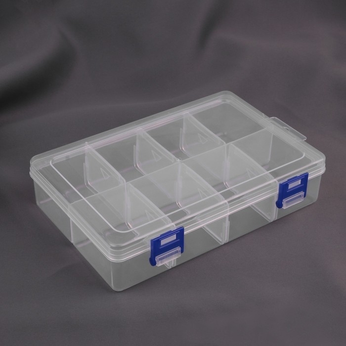 Органайзер для рукоделия, с подвесом, со съёмными ячейками, 8 отделений, 20 &times; 13,5 &times; 4,5 см, цвет прозрачный